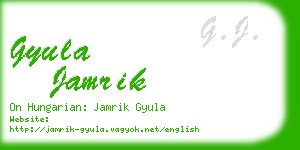 gyula jamrik business card